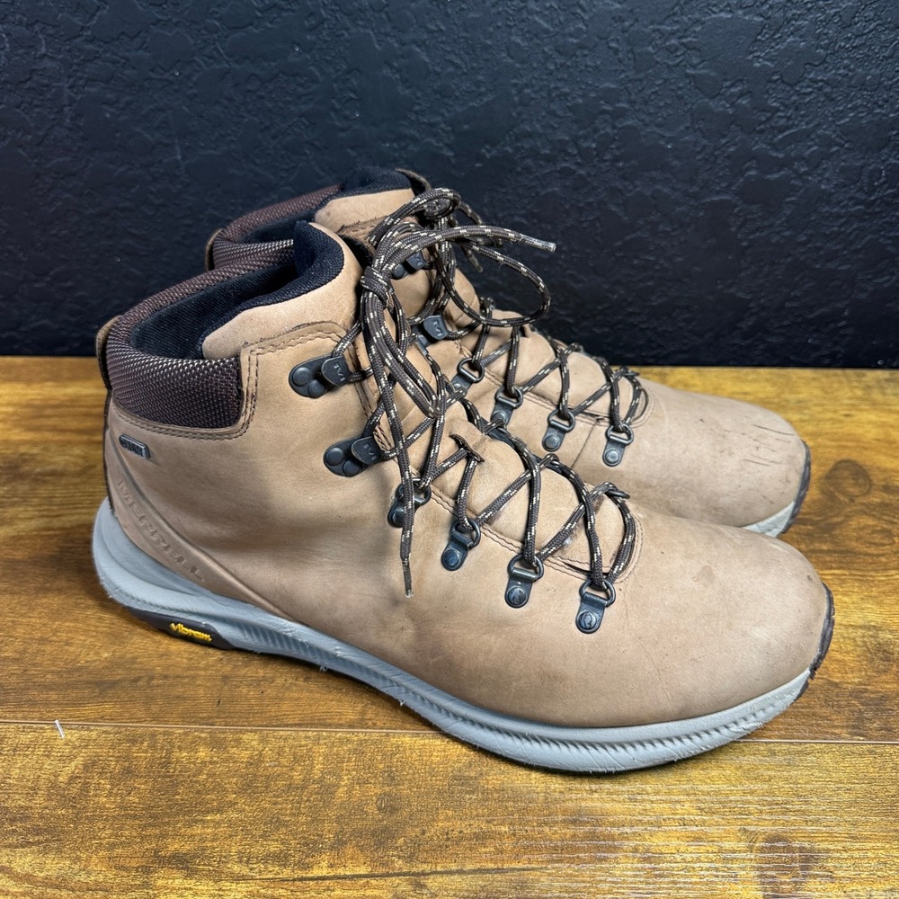 Merrell Ontario Mid J84903 Brown Leather Waterproof Hiking Boots Mens 14